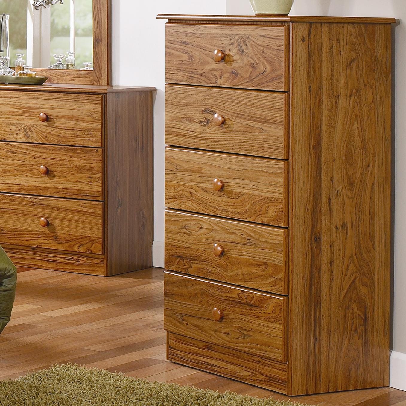 Lang Special 5 Drawer Chest with Roller Glides Colder's Furniture and